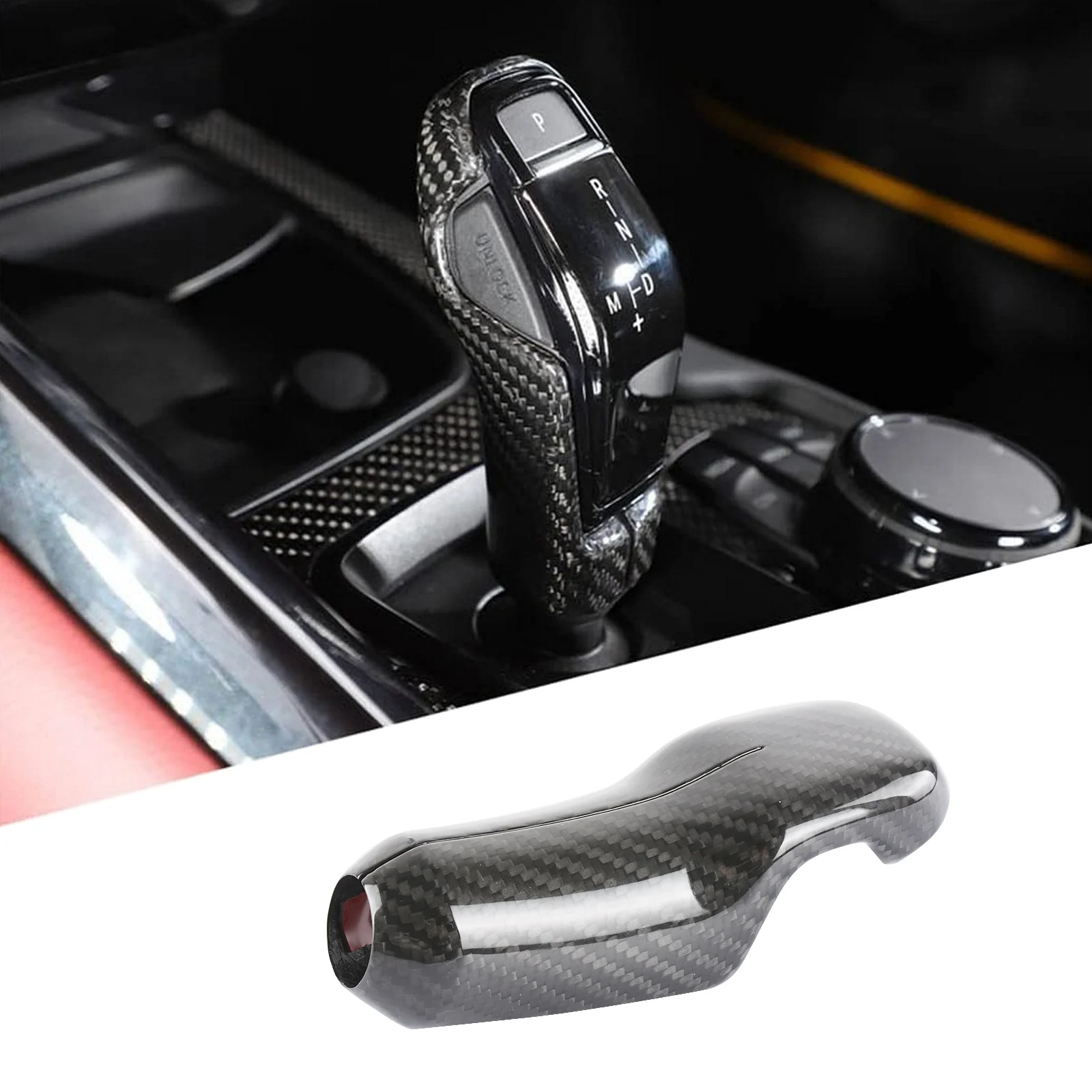 

Car Carbon Fiber Shift Knob Cover for Toyota Supra MK5 A90 2019-2022 Auto Shifter Knobs Carbon Fiber Grip Accessories