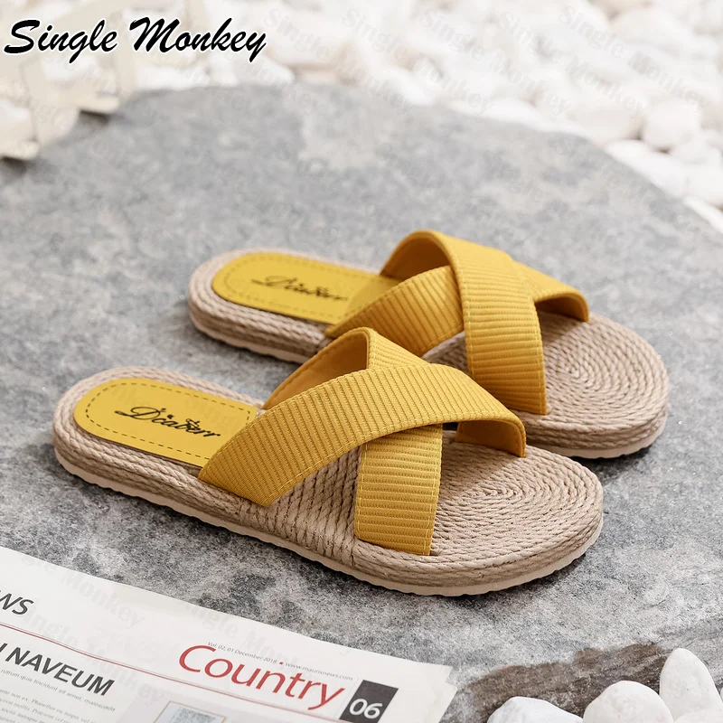 Cross Band Women Slippers Casual Outdoor Beach Shoes Summer 2022 New Dress Hemp Rope Sandals Soft Slides Flip-flops Women Shoes
Cross Band Women Slippers Casual Outdoor Beach Shoes Summer 2022 New Dress Hemp Rope Sandals Soft Slides Flip-flops Women Shoes