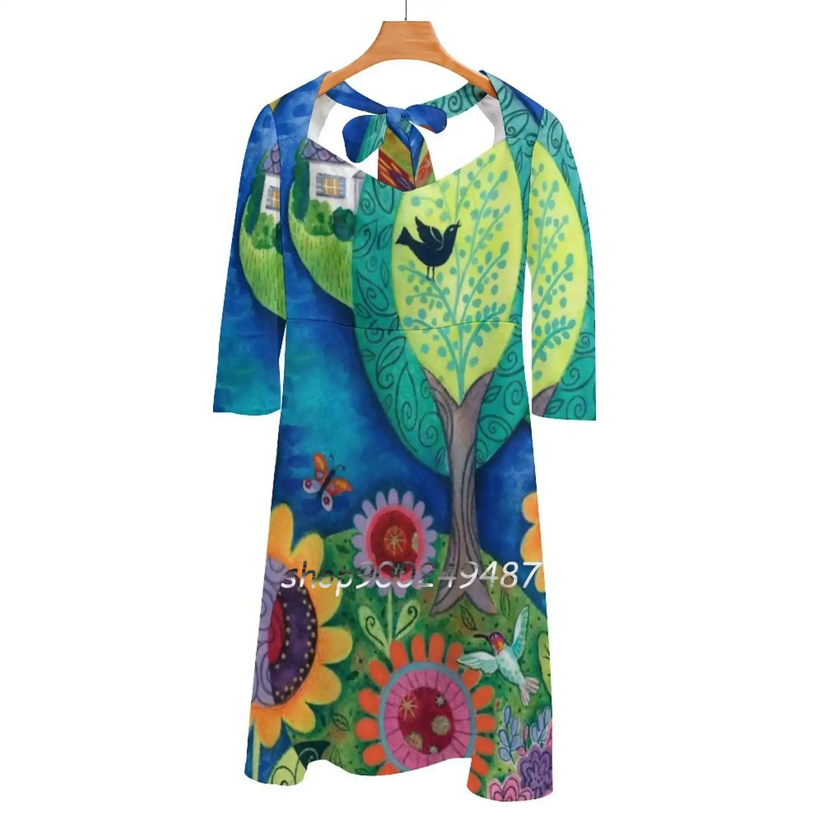 Платье женское летнее с квадратным вырезом, садовое элегантное с лямкой на шее, с принтом птиц, ландшафта, вода, деревья
Платье женское летнее с квадратным вырезом, садовое элегантное с лямкой на шее, с принтом птиц, ландшафта, вода, деревья