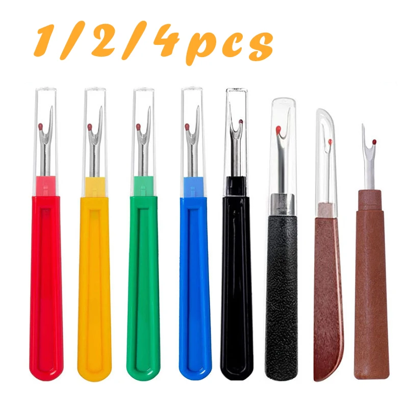 

1/2/4pcs Plastic Wooden Handle Steel Thread Cutter Seam Ripper Stitch Removal Knife Needle Arts Tools DIY Sewing Accessories