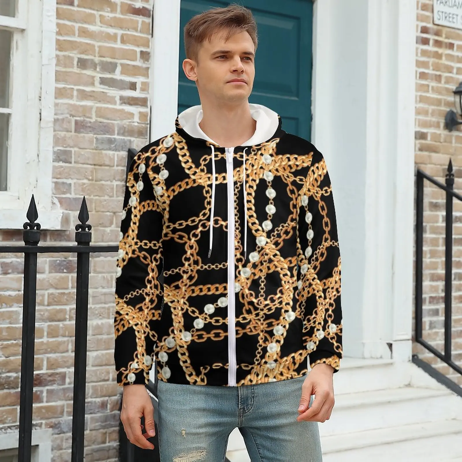 Gold Chains Hoodie Pearl Strand Jewelry Print Warm Hoodies Stylish Mens Zip Up Hoodie Mens Plus Size 5XL
Gold Chains Hoodie Pearl Strand Jewelry Print Warm Hoodies Stylish Mens Zip Up Hoodie Mens Plus Size 5XL
