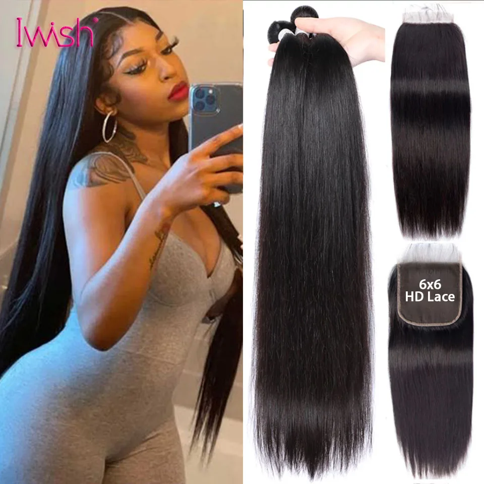 6x6 Human Hair Straight 3 Bundles With Closure Human Hair Extensions Bundles With Frontal 5x5 HD Lace Closure Brazilian Remy
6x6 Human Hair Straight 3 Bundles With Closure Human Hair Extensions Bundles With Frontal 5x5 HD Lace Closure Brazilian Remy