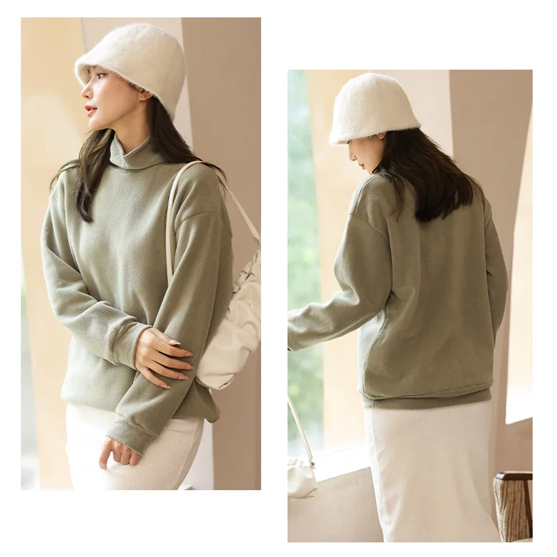 Women's Winter Clothing Thickened Short Fleece Warm Turtleneck Bottoming Shirt Solid Loose Comfortable T-shirt Camel Sweatshirt
Women's Winter Clothing Thickened Short Fleece Warm Turtleneck Bottoming Shirt Solid Loose Comfortable T-shirt Camel Sweatshirt