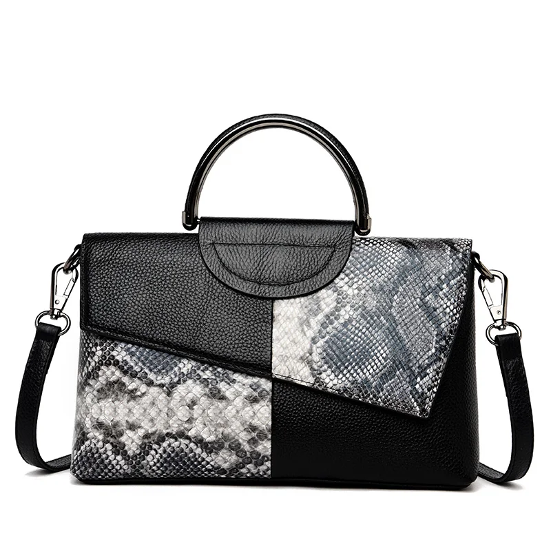 New Luxury Women's Top-handle Bag Designer Business Handbag Genuine Leather Messenger Bags Snake Pattern Patchwork Crossbody Bag
New Luxury Women's Top-handle Bag Designer Business Handbag Genuine Leather Messenger Bags Snake Pattern Patchwork Crossbody Bag
