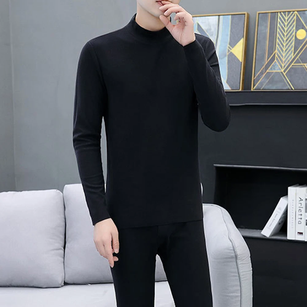 Men Thermal Underwear Winter Half-high Collar Slim Autumn Clothes And Pants Set Turtleneck Fleece Thermal Warm Slim Tops Pants
Men Thermal Underwear Winter Half-high Collar Slim Autumn Clothes And Pants Set Turtleneck Fleece Thermal Warm Slim Tops Pants