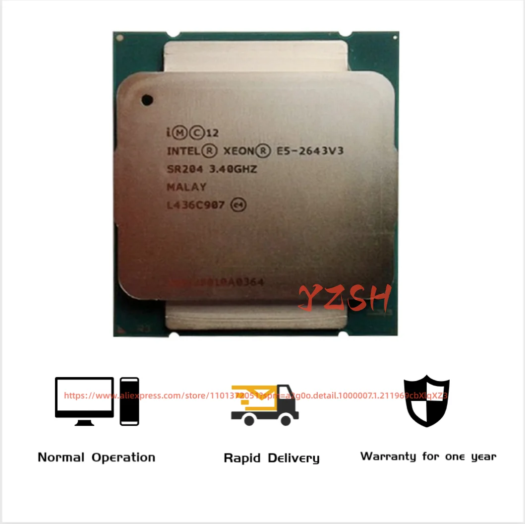Intel Xeon E5 2643 V3 Processor 3.4 GHz Six-Core Twelve-Thread CPU 20M 135W LGA 2011-3
Intel Xeon E5 2643 V3 Processor 3.4 GHz Six-Core Twelve-Thread CPU 20M 135W LGA 2011-3