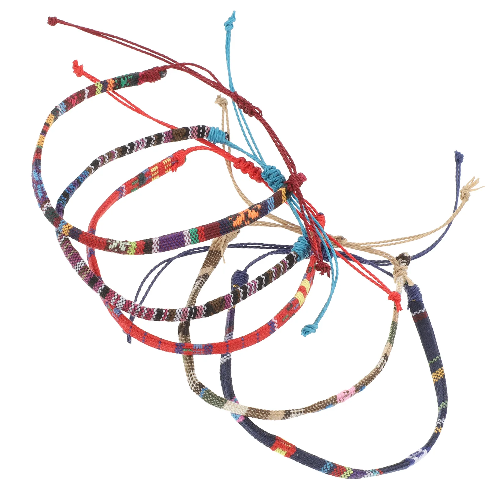 

5 Pcs Promise Bracelet Couples Women Woven Anklet Thread Wrist Jewelry Touch Bracelets String Wristband Weave Colorful Rope
