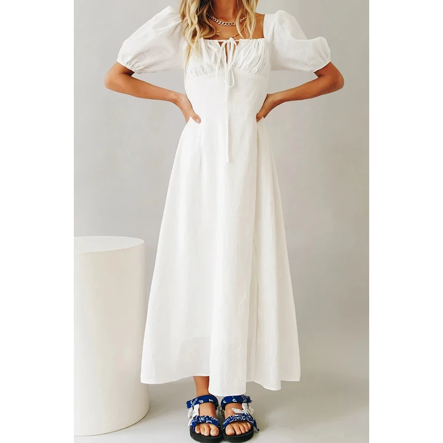 GypsyLady White Vintage Chic Summer Dress 100% Cotton Women Dresses Backless Puff Sleeve Boho Ruffles Ladies midi Dress Vestidos
GypsyLady White Vintage Chic Summer Dress 100% Cotton Women Dresses Backless Puff Sleeve Boho Ruffles Ladies midi Dress Vestidos