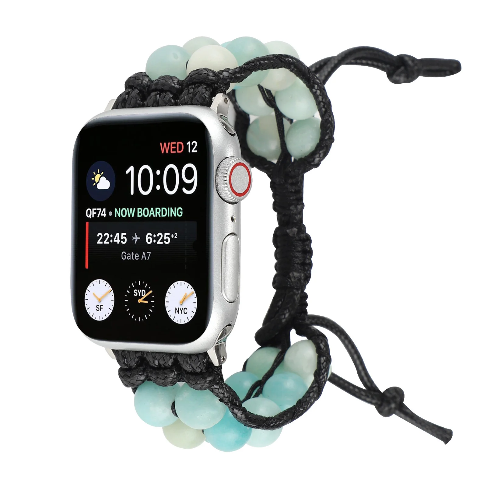 

Ремешок uhgbsd для Apple Watch, двухрядный браслет из натурального камня для IWatch 6/5/4/3/2, 45 44 40 42 38/Ultra 49 мм