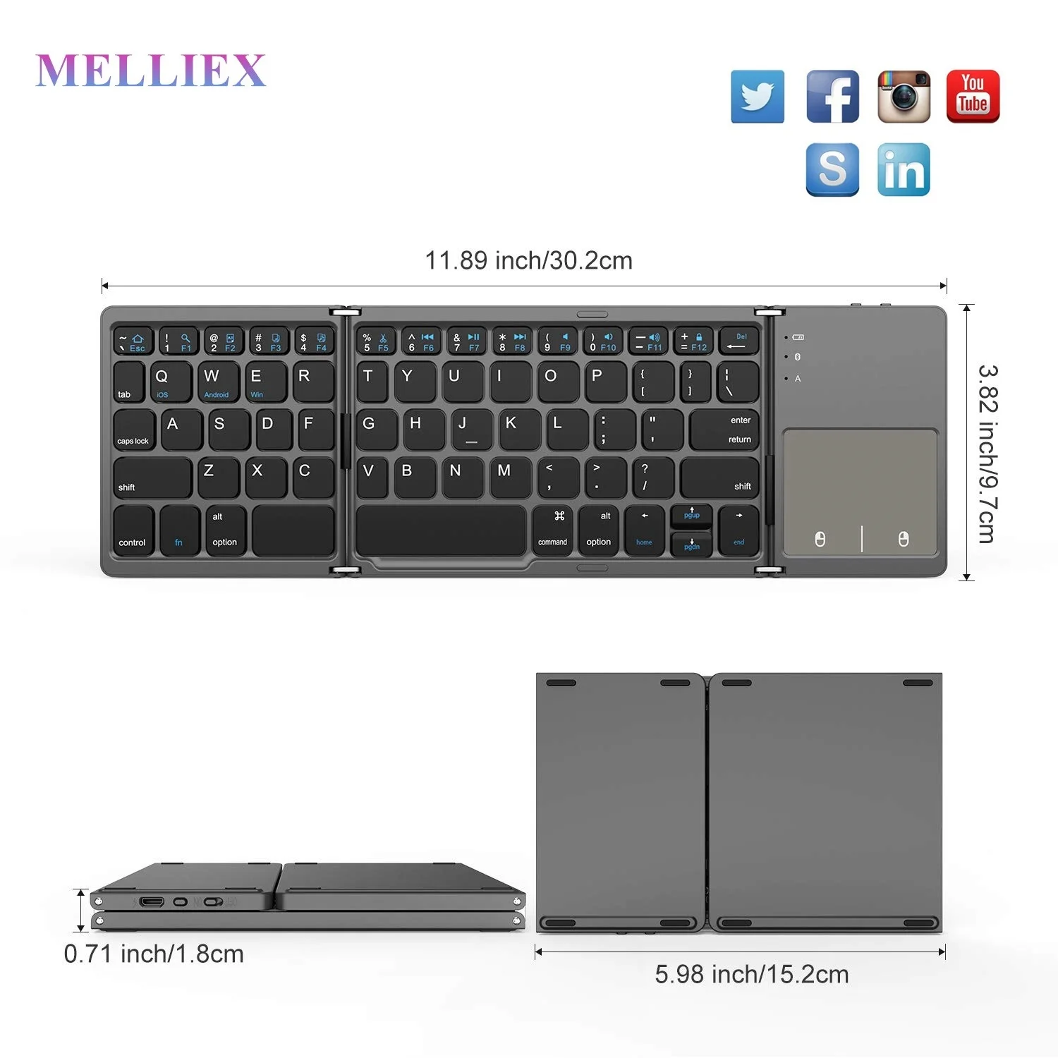 Folding Mini Wireless Gaming Touchpad Keyboard Bluetooth Gamer Teclado Keypad For IOS Android Windows Laptop Tablet Ipad Phone
Folding Mini Wireless Gaming Touchpad Keyboard Bluetooth Gamer Teclado Keypad For IOS Android Windows Laptop Tablet Ipad Phone