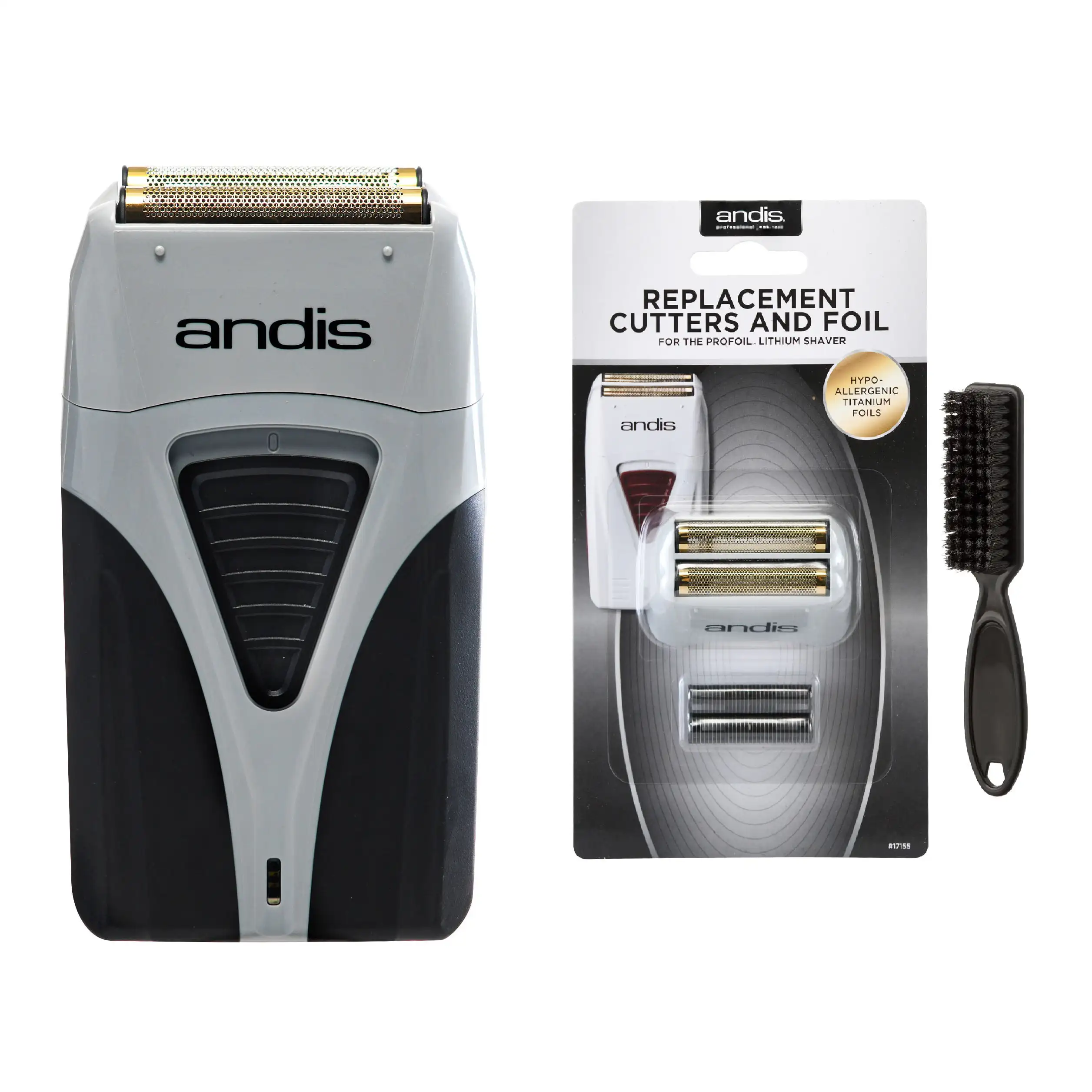 ProFoil Lithium Plus Titanium Foil Shaver with Bonus Replacement Foil Assembly and Inner Cutters and a BeauWis Blade Brush
ProFoil Lithium Plus Titanium Foil Shaver with Bonus Replacement Foil Assembly and Inner Cutters and a BeauWis Blade Brush