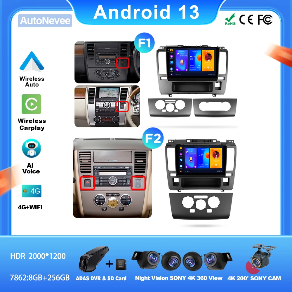 Android For Nissan Tiida C11 2004 - 2013 Car Auto Radio Stereo Head Unit WiFi CPU HDR QLED Screen Dash Cam No 2din DVD Head Unit
Android For Nissan Tiida C11 2004 - 2013 Car Auto Radio Stereo Head Unit WiFi CPU HDR QLED Screen Dash Cam No 2din DVD Head Unit