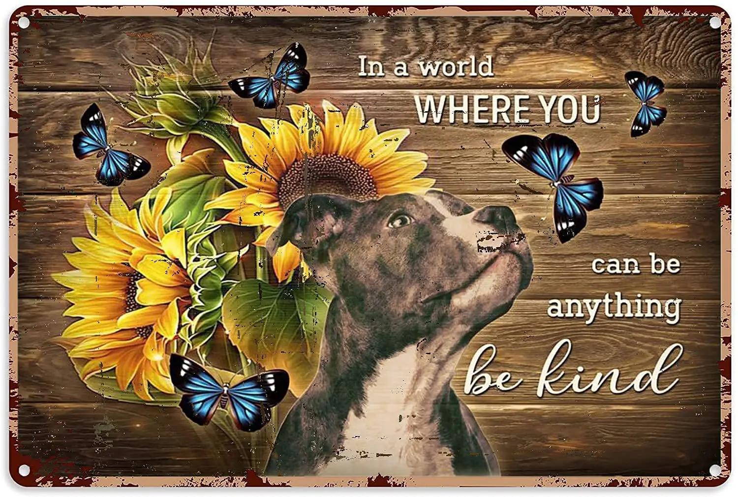 Mulrcks Sunflower Gifts Pitbull With Butterfly And Sunflower Metal Sign Decor Tin Aluminum Sign Wall Art Metal Poster For Garden
Mulrcks Sunflower Gifts Pitbull With Butterfly And Sunflower Metal Sign Decor Tin Aluminum Sign Wall Art Metal Poster For Garden