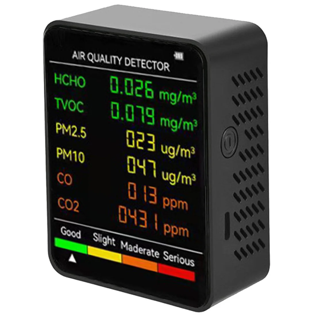 6 in 1 PM2.5 PM10 HCHO TVOC CO CO2 Air Quality Detector CO CO2 Formaldehyde Monitor Home Office Air Quality Tester Black
6 in 1 PM2.5 PM10 HCHO TVOC CO CO2 Air Quality Detector CO CO2 Formaldehyde Monitor Home Office Air Quality Tester Black