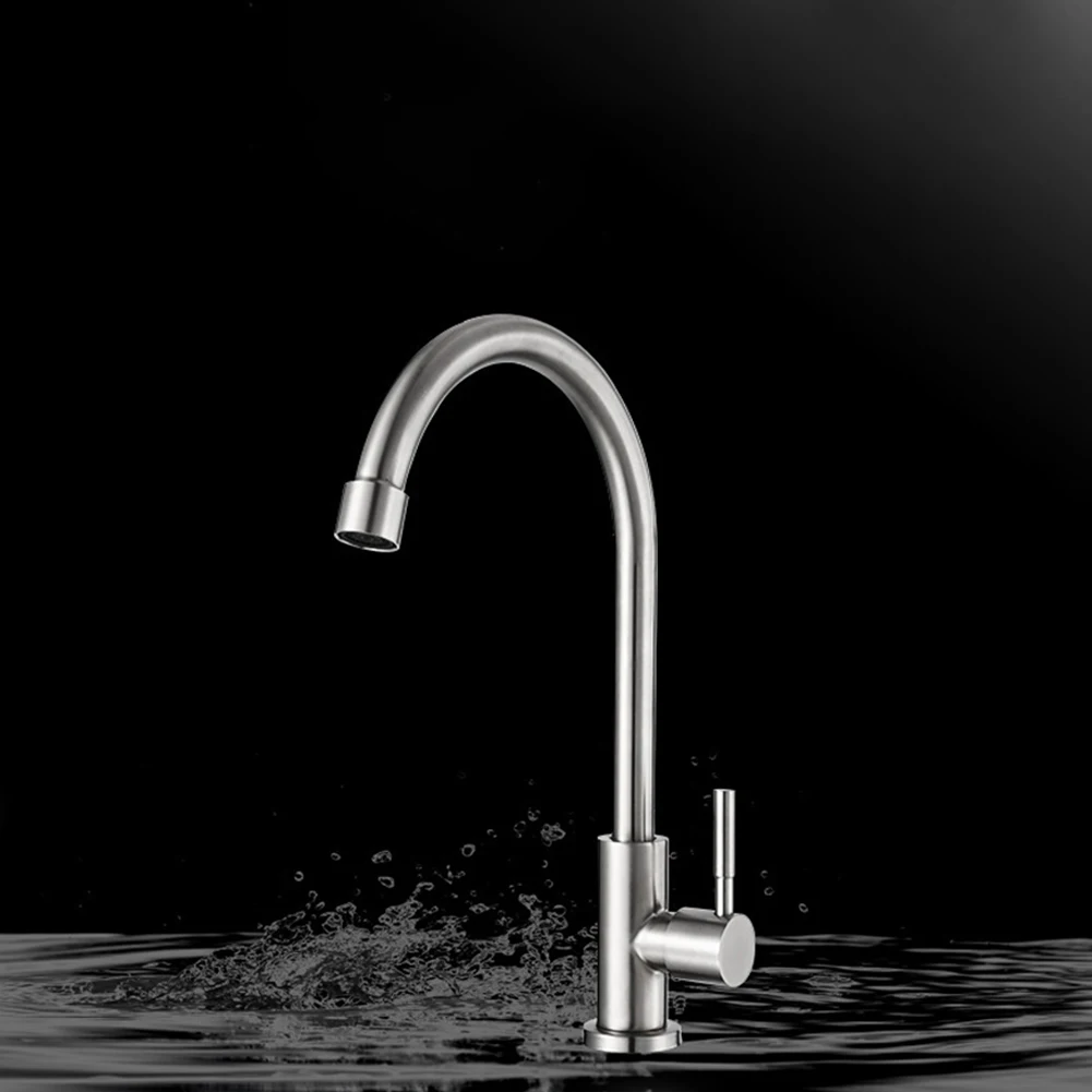 

Stainless Steel Kitchen Faucet 304 Stainless Steel 360°rotation Elbow Kitchen Faucet Single Cold Water Water Purifier