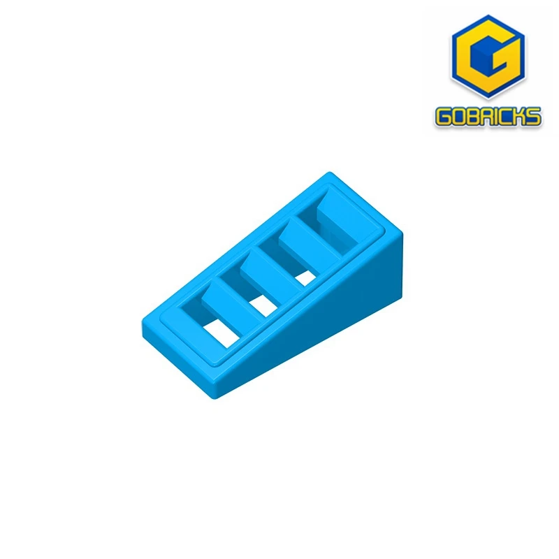 

Gobricks GDS-838 Slope 18 2 x 1 x 2/3 with 4 Slots compatible with lego 61409 children's DIY Educational Building Blocks Tech
