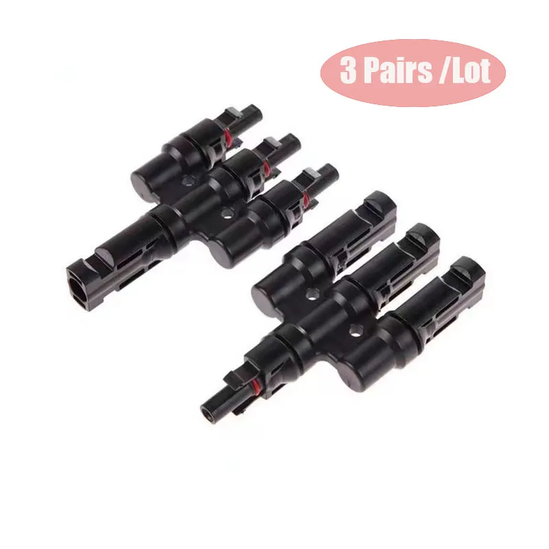 3 Pairs IP67 Waterproof Solar PV Connector 3T Branch Parallel Connector 30A 1000V PV Panel Cable Wire Connector
3 Pairs IP67 Waterproof Solar PV Connector 3T Branch Parallel Connector 30A 1000V PV Panel Cable Wire Connector
