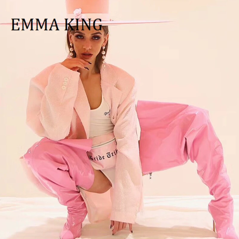 Женские розовые высокие сапоги до бедра, привлекательные Сапоги выше колена на шпильке с острым носком, на молнии сзади, на тонком высоком каблуке, длинные сапоги для женщин
Женские розовые высокие сапоги до бедра, привлекательные Сапоги выше колена на шпильке с острым носком, на молнии сзади, на тонком высоком каблуке, длинные сапоги для женщин