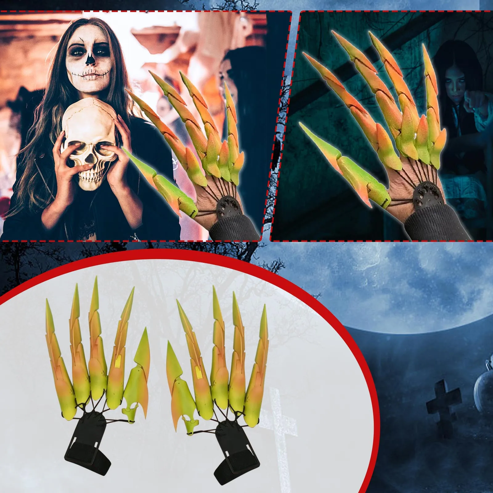 Halloween Articulated Fingers Horror Monster Skeleton Bone Party Decoration Props
Halloween Articulated Fingers Horror Monster Skeleton Bone Party Decoration Props