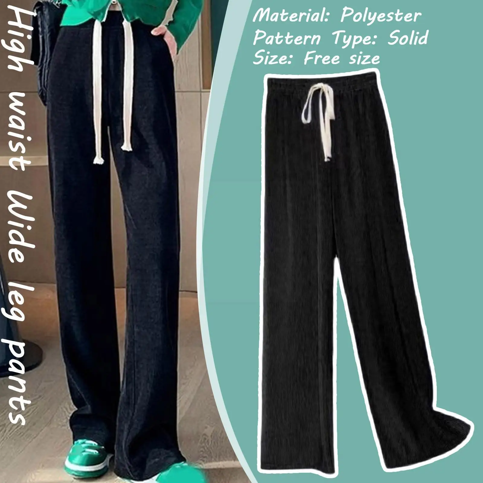Spring And Autumn New Ladies Silk Ice Light Wide Leg High Pants Color Wild Straight Waist Pants Girl Casual Loose I1X0
Spring And Autumn New Ladies Silk Ice Light Wide Leg High Pants Color Wild Straight Waist Pants Girl Casual Loose I1X0