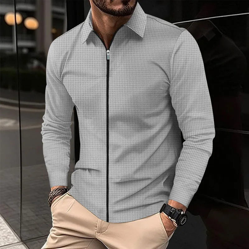 2023 New Autumn Jacket Cardigan Men's Zipper Jacket Casual Men's Long Sleeve Polo Collar Waffle Jacket
2023 New Autumn Jacket Cardigan Men's Zipper Jacket Casual Men's Long Sleeve Polo Collar Waffle Jacket