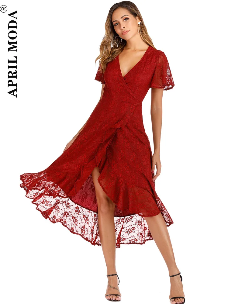 Red Pink Blue High Low Long Lace Dress Women Solid Prom Wedding Swing Dresses Women Evening Party Maxi Dress Wedding Costume
Red Pink Blue High Low Long Lace Dress Women Solid Prom Wedding Swing Dresses Women Evening Party Maxi Dress Wedding Costume