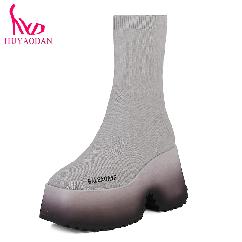 HUYAODAN Women's Shoes New Autumn WInter Qaulity Ankle Boots Chunky High Heel Platform Black Brown Dress Casual Rome Sock Boots
HUYAODAN Women's Shoes New Autumn WInter Qaulity Ankle Boots Chunky High Heel Platform Black Brown Dress Casual Rome Sock Boots