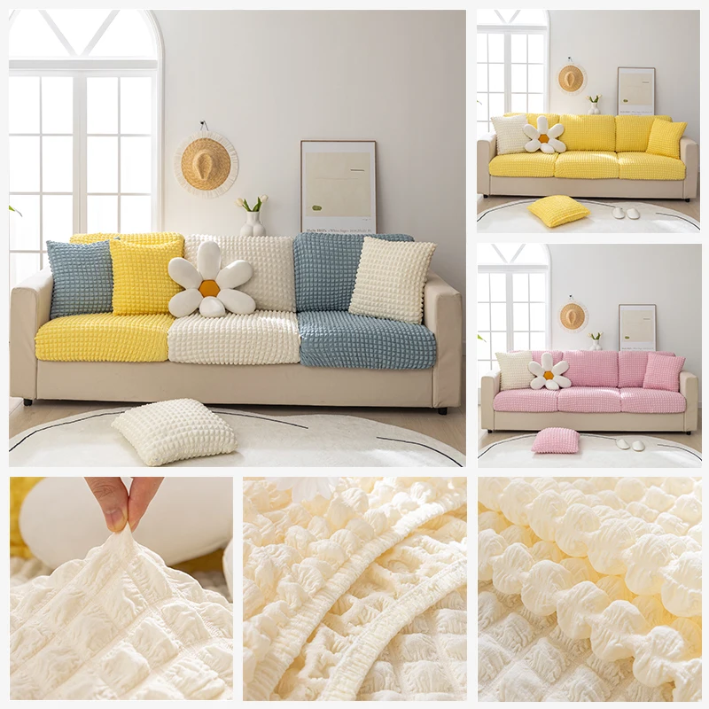 Sofa Seat Cushion Cover Solid Color Thickened Bubble Yarn Couch Slipcover Living Room L-Shaped Sofa Protection Covers Washable
Sofa Seat Cushion Cover Solid Color Thickened Bubble Yarn Couch Slipcover Living Room L-Shaped Sofa Protection Covers Washable