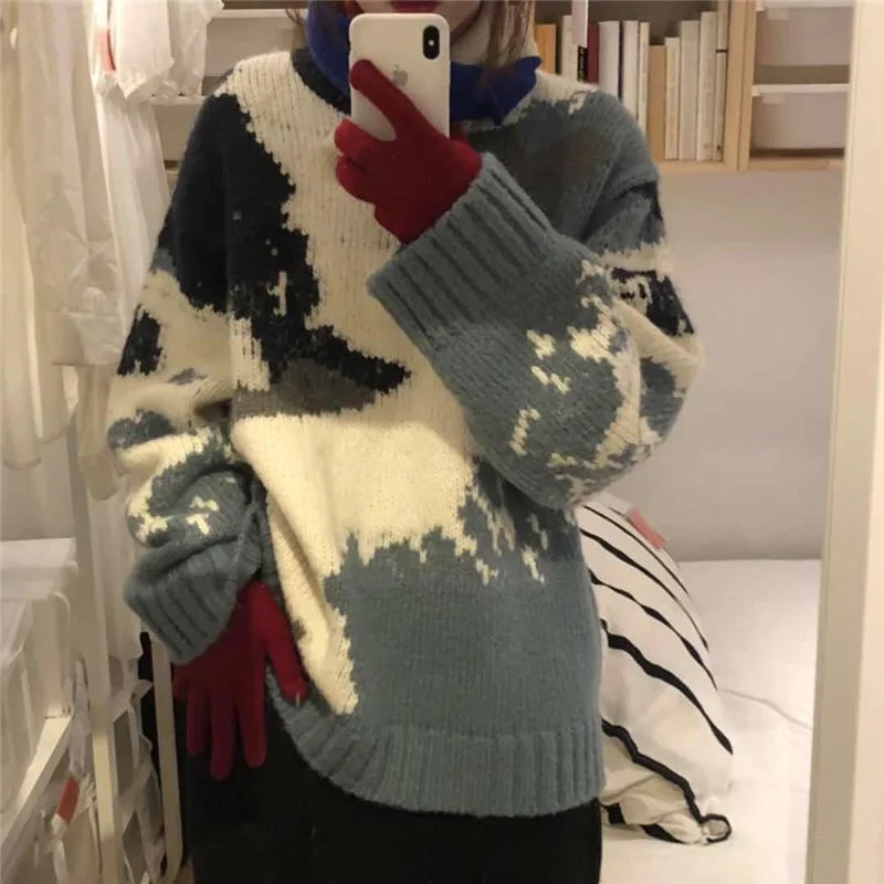 2021 Contrast Color Print Sweater Jumper Female O-Neck Warm Sweaters Women Autumn Winter Korean Thick Long Sleeve Knit Pullover
2021 Contrast Color Print Sweater Jumper Female O-Neck Warm Sweaters Women Autumn Winter Korean Thick Long Sleeve Knit Pullover