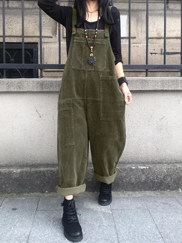 2023 ZANZEA Women Vintage Solid Wide Leg Playsuits Corduroy Jumpsuits Autumn Rompers Casual Straps Suspender Overalls Overszie
2023 ZANZEA Women Vintage Solid Wide Leg Playsuits Corduroy Jumpsuits Autumn Rompers Casual Straps Suspender Overalls Overszie