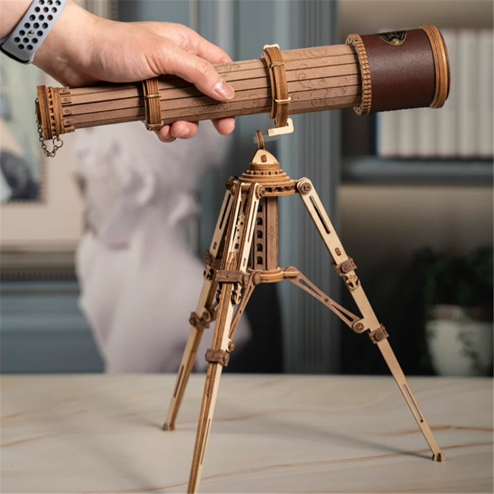 Robotime Rokr 1:1 DIY 314 шт Телескопический монокулярный телескоп деревянная модель