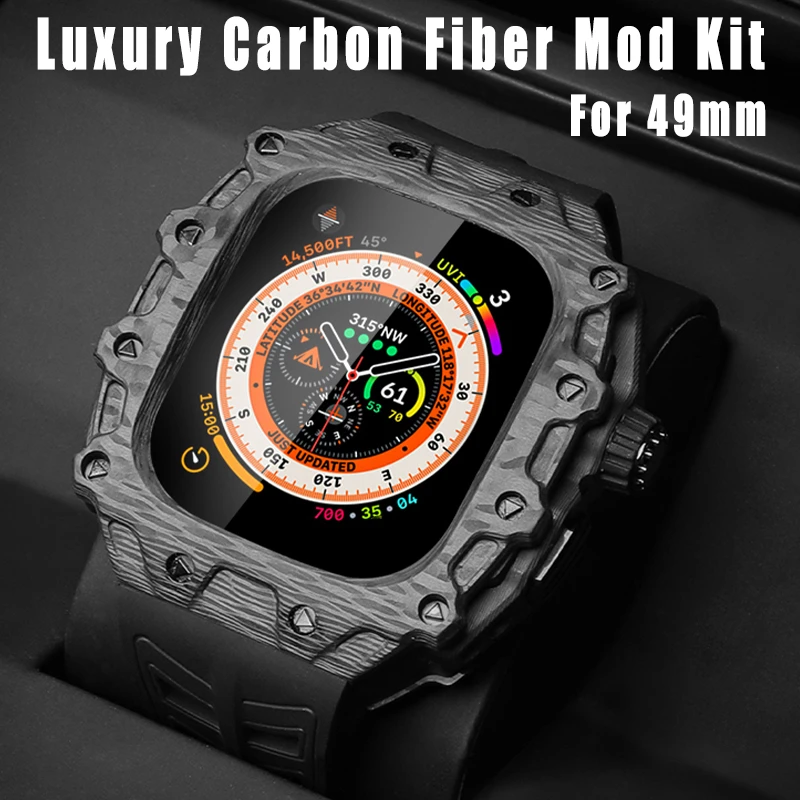 Luxury Carbon Fiber Case Modification Kit for Apple Watch Ultra 2 Band 49mm Case Cover Silicone Strap for IWatch Series Ultra 2
Luxury Carbon Fiber Case Modification Kit for Apple Watch Ultra 2 Band 49mm Case Cover Silicone Strap for IWatch Series Ultra 2