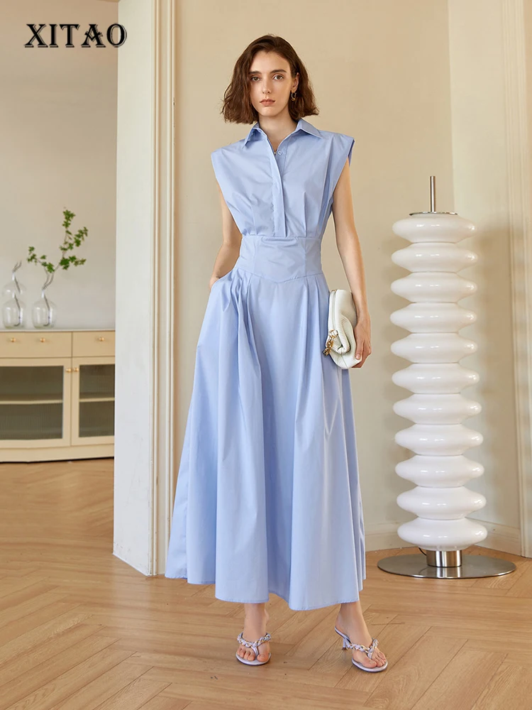 XITAO Simplicity Temperament Shirt Dress Fashion Folds Splicing Solid Color A-line Dress Summer New Sleeveless Women WMD7154
XITAO Simplicity Temperament Shirt Dress Fashion Folds Splicing Solid Color A-line Dress Summer New Sleeveless Women WMD7154