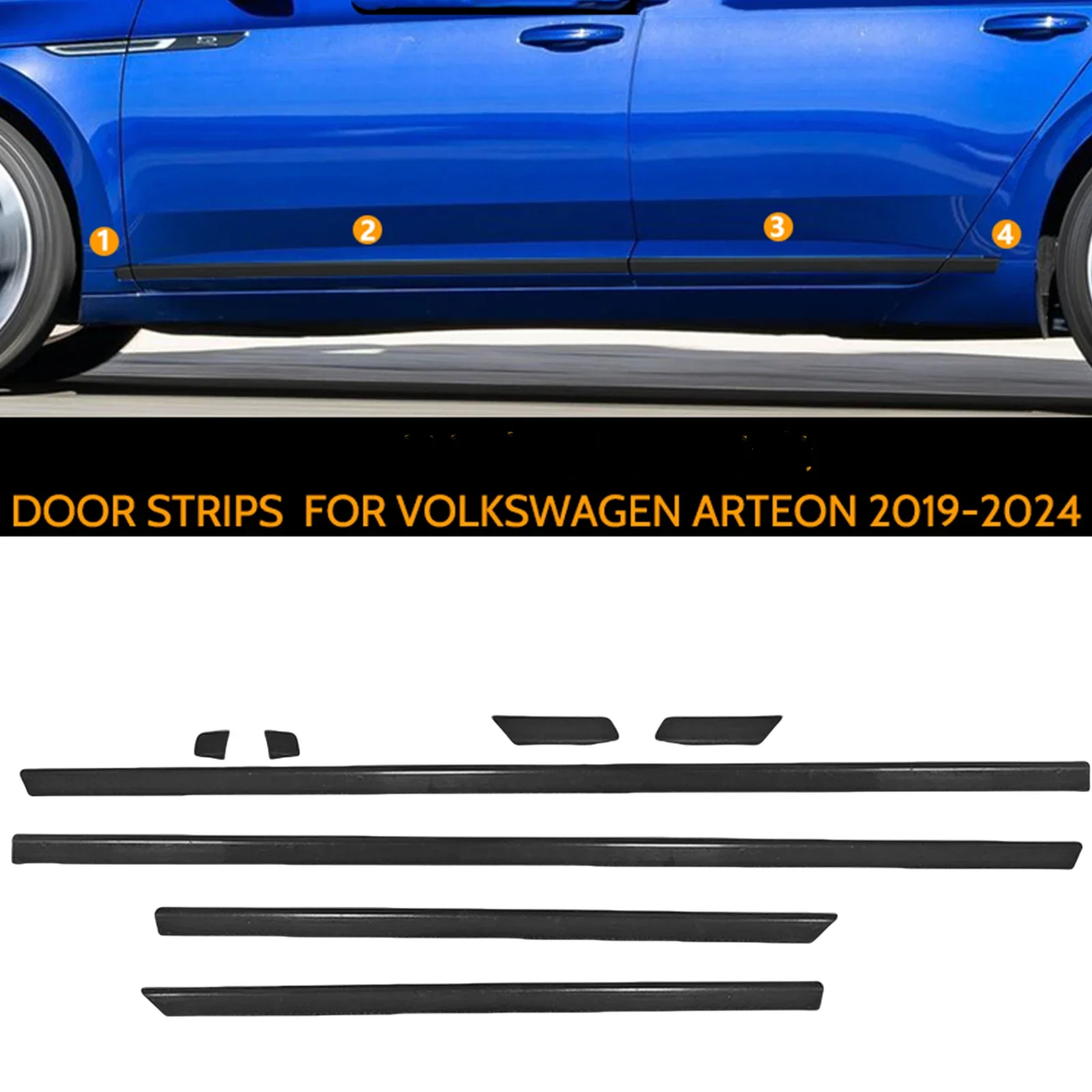 Новый! Для Volkswagen VW Arteon CC 2019-2024 хромированный черный внешний защитный чехол для