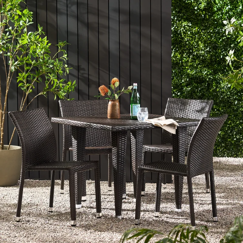 Vera Outdoor Wicker Armless Stacking Chairs with an Aluminum Frame, Set of 4, Multibrown
Vera Outdoor Wicker Armless Stacking Chairs with an Aluminum Frame, Set of 4, Multibrown