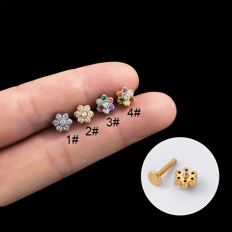 1PC Internally Surgical Steel Stud Earring for Women 20G Colorful CZ Flower Flatback Cartilage Earring Lip Body Piercing Jewelry
1PC Internally Surgical Steel Stud Earring for Women 20G Colorful CZ Flower Flatback Cartilage Earring Lip Body Piercing Jewelry