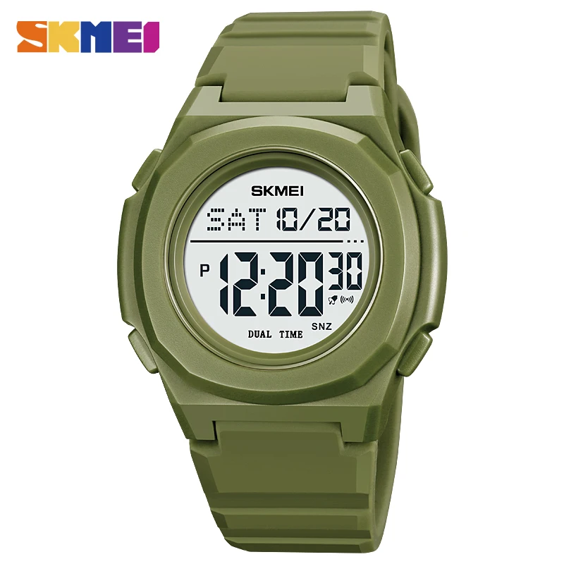 

SKMEI Multifunctional Back Light Stopwatch Digital Men Watches 2 Time Date Countdown Sport Wristwatch 50M Waterproof Alarm Clock
