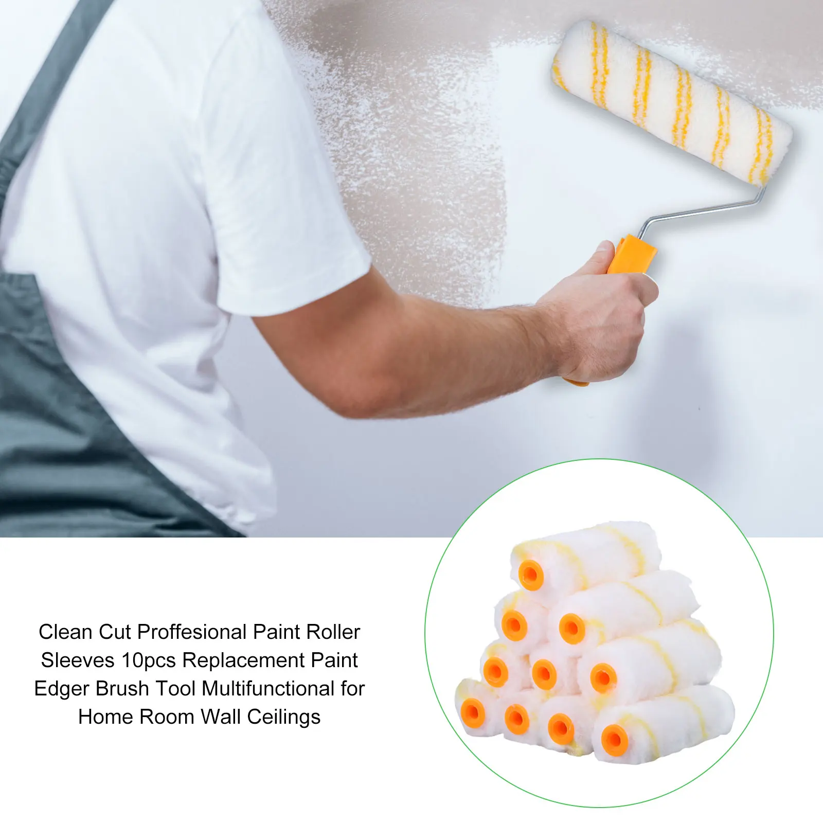 Clean Cut Proffesional Paint Roller Sleeves 10pcs Replacement Paint Edger Brush Tool Multifunctional for Home Room Wall Ceilings
Clean Cut Proffesional Paint Roller Sleeves 10pcs Replacement Paint Edger Brush Tool Multifunctional for Home Room Wall Ceilings