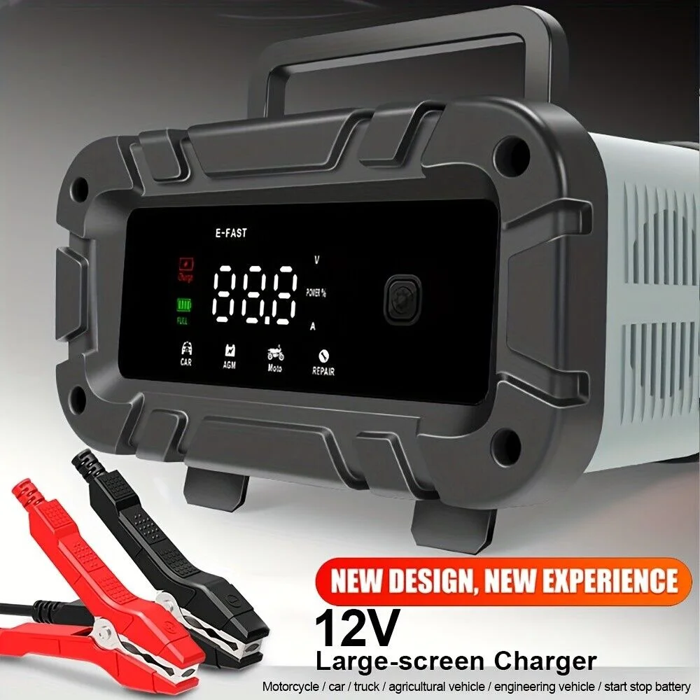 E-FAST Car Battery Charger 10A/6A/5A Fully Automatic Battery Charger 2V/24V Car Motorcycle Level 7 Charging Pulse Repair Tools
E-FAST Car Battery Charger 10A/6A/5A Fully Automatic Battery Charger 2V/24V Car Motorcycle Level 7 Charging Pulse Repair Tools