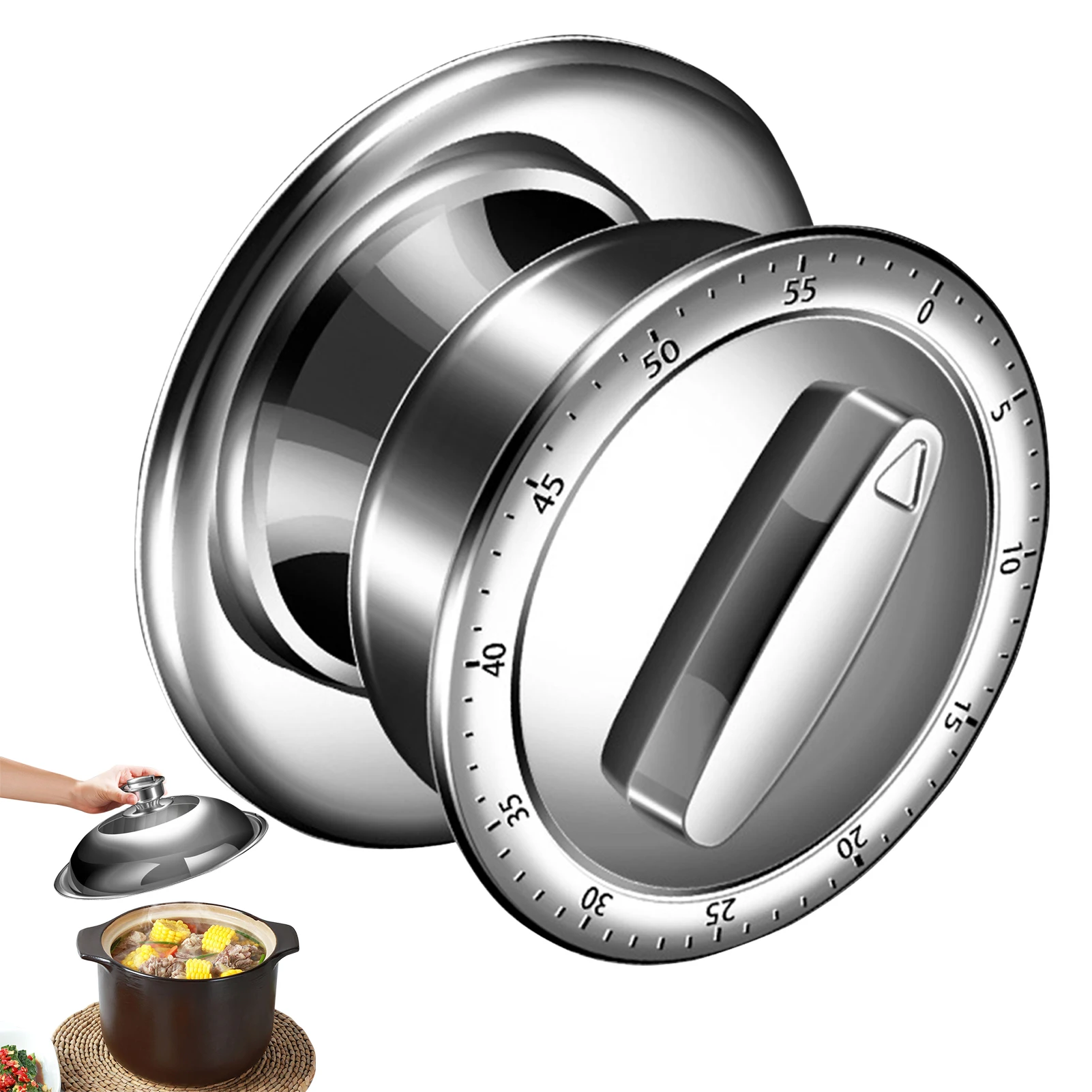 Mechanical Kitchen Timer Durable Mechanical Stainless Steel Timer Easy To Use Kitchen Pot Cover Timer With Exquisite Workmanship
Mechanical Kitchen Timer Durable Mechanical Stainless Steel Timer Easy To Use Kitchen Pot Cover Timer With Exquisite Workmanship