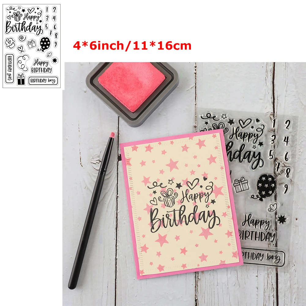 Happy Birthday Sentiments Clear Stamps Love Heart Star Cupcake Balloon Gift Box DIY Scrapbooking Craft Paper Cards 2022 New
Happy Birthday Sentiments Clear Stamps Love Heart Star Cupcake Balloon Gift Box DIY Scrapbooking Craft Paper Cards 2022 New
