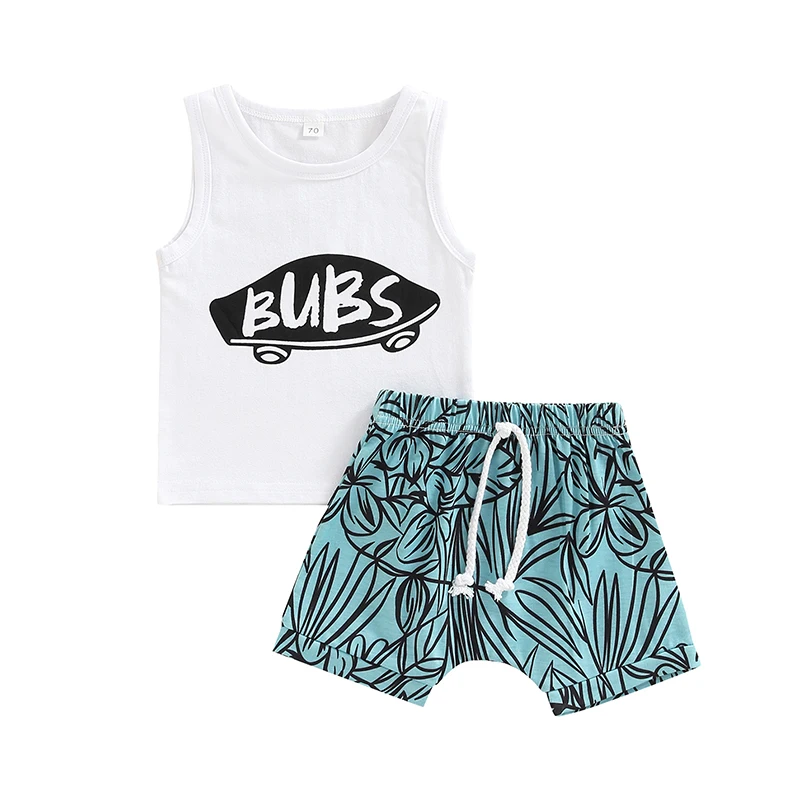 0-3Y Toddler Baby Boys Two Pieces Clothes Outfit Letter Printed Sleeveless Vest + Plants Printed Shorts Set Summer Clothing Set
0-3Y Toddler Baby Boys Two Pieces Clothes Outfit Letter Printed Sleeveless Vest + Plants Printed Shorts Set Summer Clothing Set