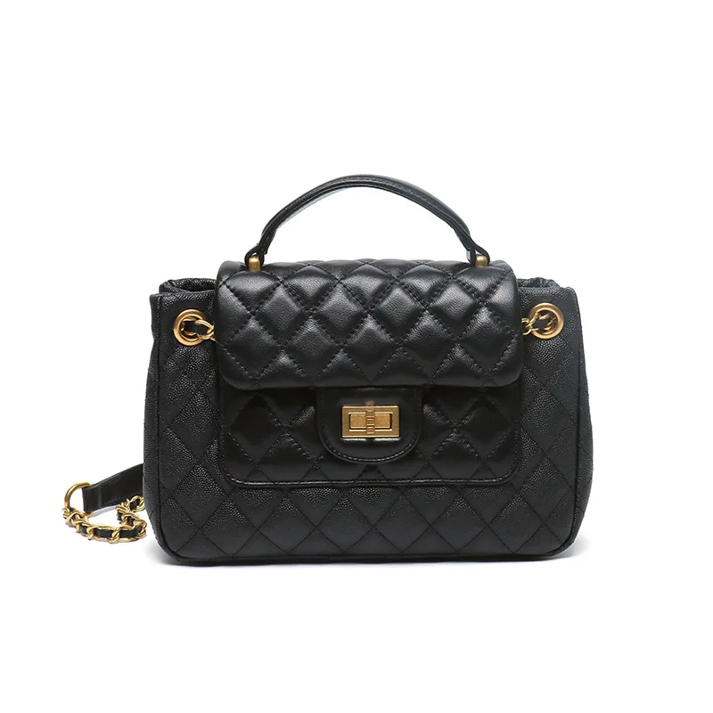 

Luxury Brand Design Caviar Leather Hobos Handbag For Women Fashion Diamond Lattice Genuine Leather Female Party Shoulder Purse