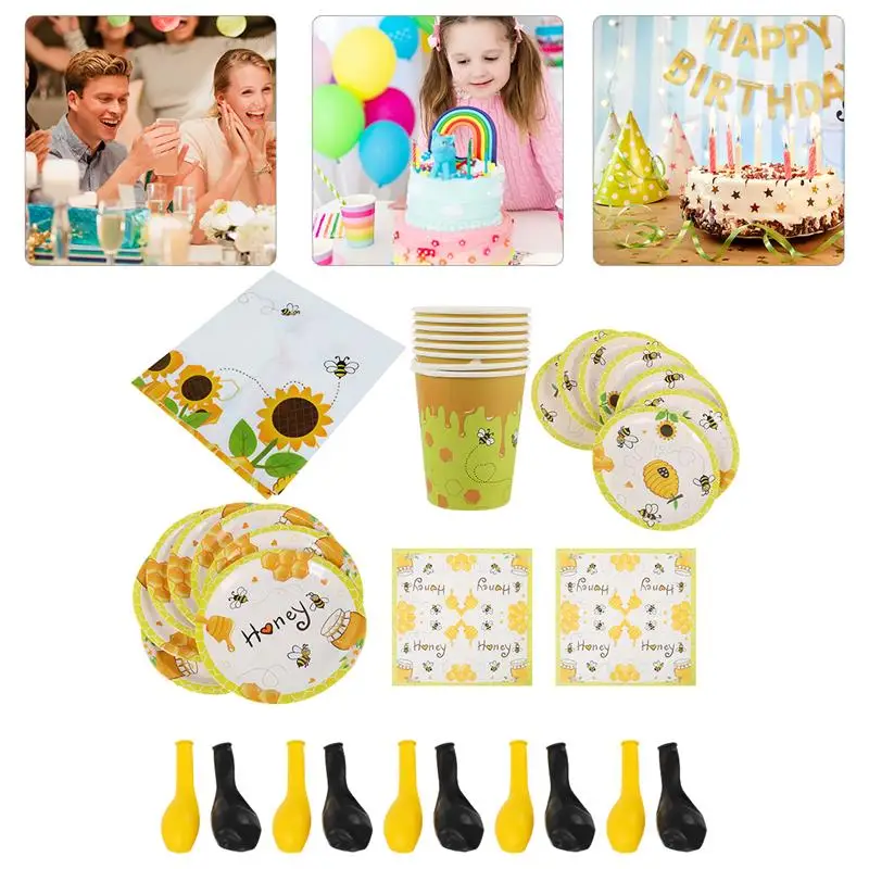 65pcs Litter Bee Themed Party Supplies Birthday Dessert Table Decor Set Disposable Tableware Set Plate/Napkin/Cup /tablecloth
65pcs Litter Bee Themed Party Supplies Birthday Dessert Table Decor Set Disposable Tableware Set Plate/Napkin/Cup /tablecloth