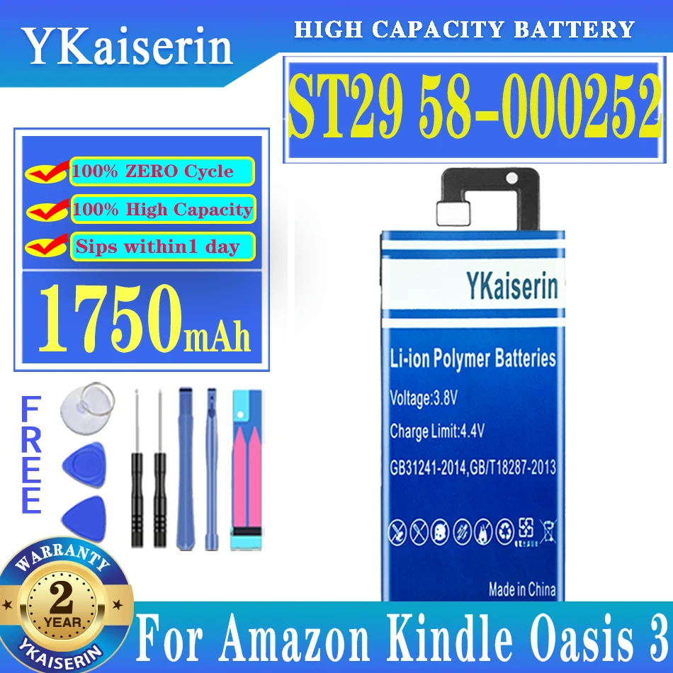 YKaiserin 1750mAh New Battery High Caoacity ST29 ST 29 Battery for 58-000252 58000252 1ICP4/33/68 E-book Batteries
YKaiserin 1750mAh New Battery High Caoacity ST29 ST 29 Battery for 58-000252 58000252 1ICP4/33/68 E-book Batteries