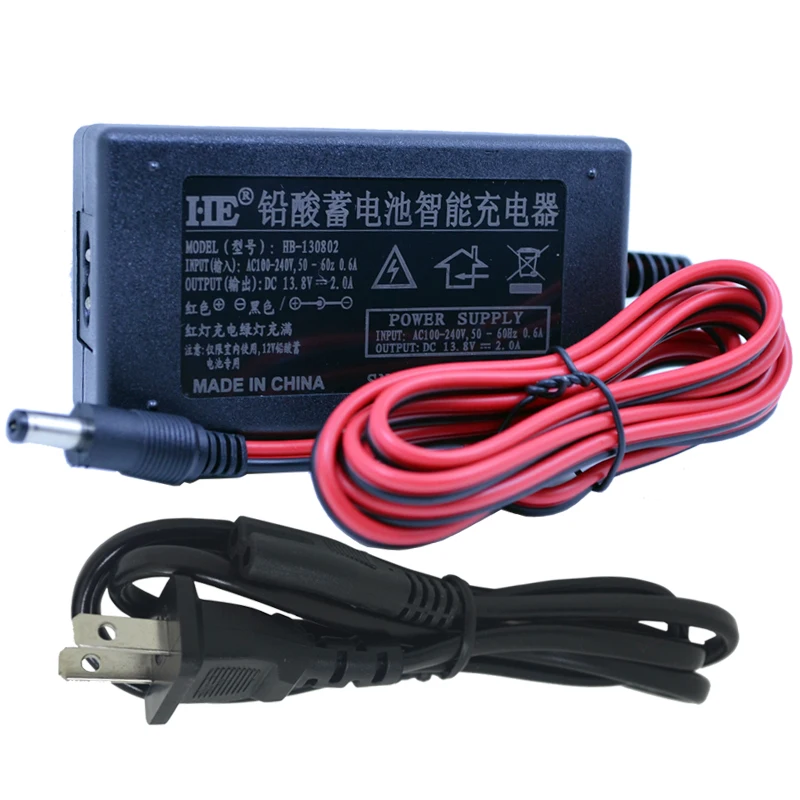 

13.8V 2A AC 100V-240V Converter Power Supply Adapter 13.8 V Volt 2000mA Lead Acid Battery Charger Switching DC5.5x2.5mm