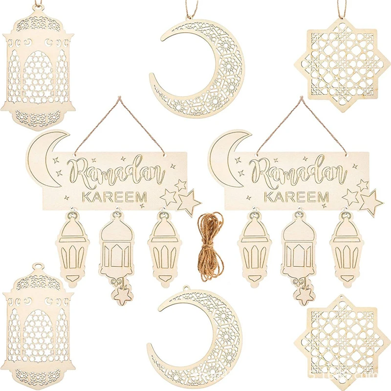 Eid Mubarak Ramadan Decor Wooden Pendant Ramadan Kareen Wood Craft For Home Door Hanging Decor DIY Islamic Party Wreath Supplies
Eid Mubarak Ramadan Decor Wooden Pendant Ramadan Kareen Wood Craft For Home Door Hanging Decor DIY Islamic Party Wreath Supplies