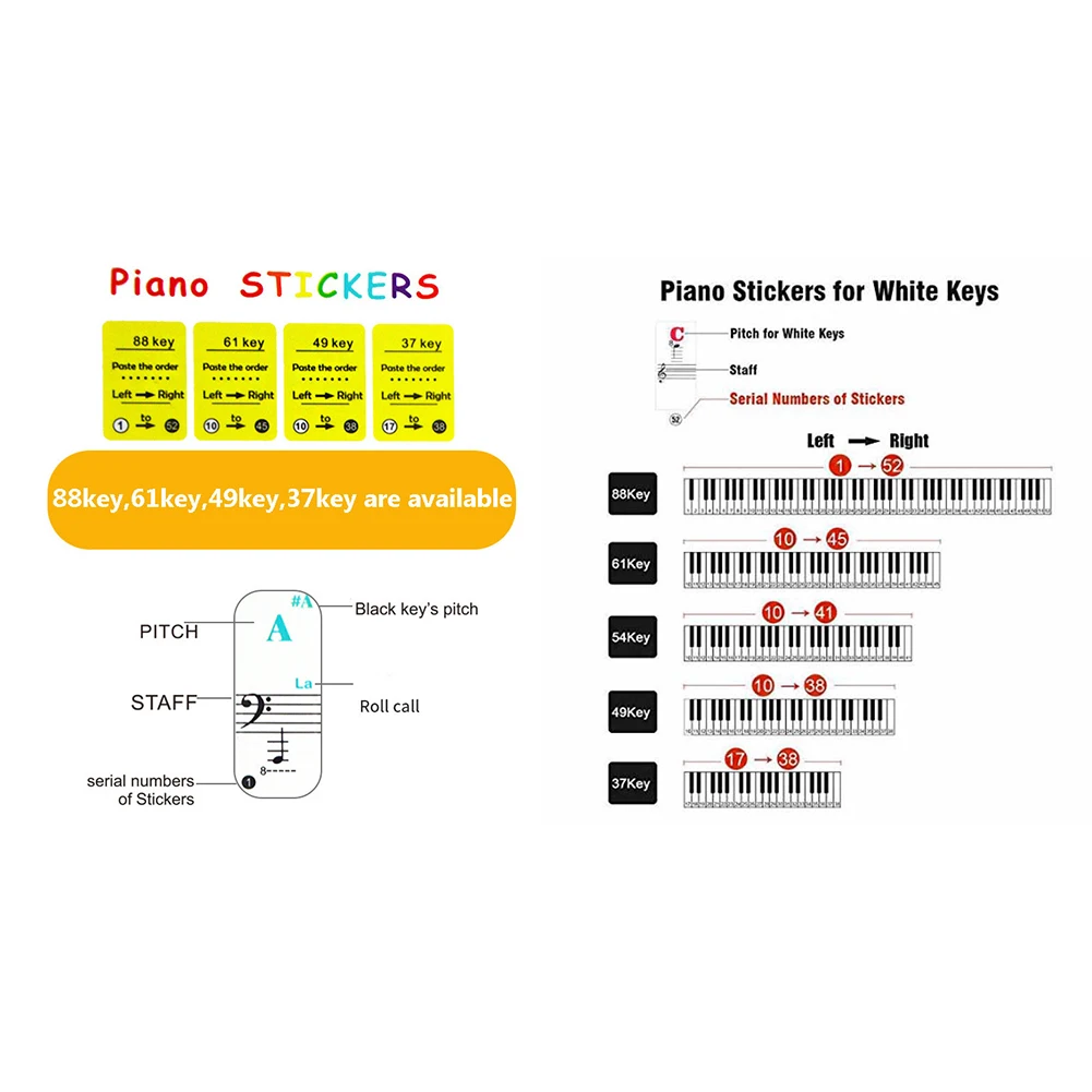Stickers Piano Stickers Transparent Colorful For 88/61/49/37 Keys Piano Keyboard Piano Keyboard Stickers Piano Stickers Symbol
Stickers Piano Stickers Transparent Colorful For 88/61/49/37 Keys Piano Keyboard Piano Keyboard Stickers Piano Stickers Symbol