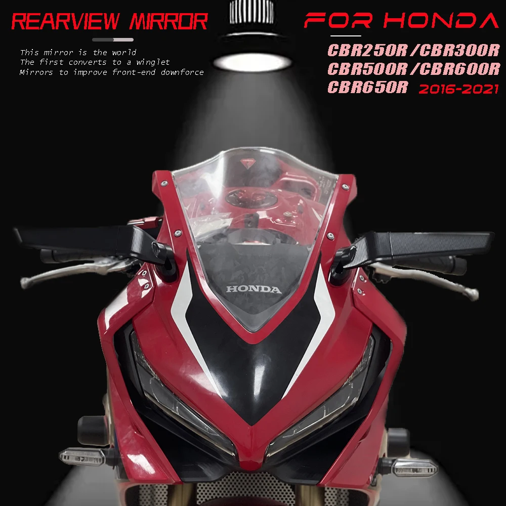 

For HONDA CBR250R CBR300R CBR500R CBR600R CBR650R CBR Motorcycle Mirrors Modified Wind Wing Adjustable Rotating Rearview Mirror