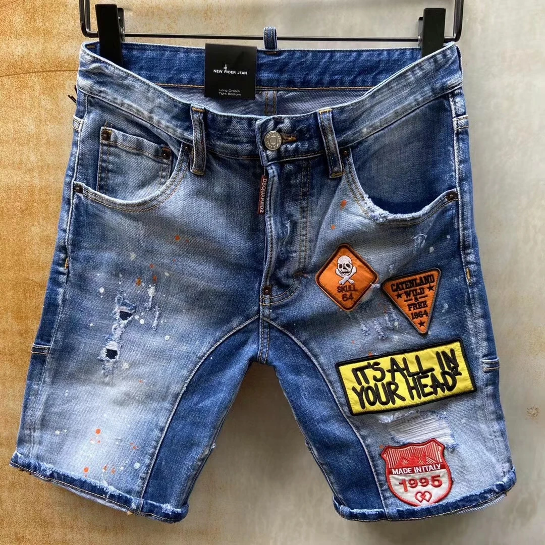 2022 New DSQUARED2 Brand Mens Denim Shorts Mens Summer Fashion Slim Elastic Ripped Embroidery Badge D2 Short Jeans Streetwear
2022 New DSQUARED2 Brand Mens Denim Shorts Mens Summer Fashion Slim Elastic Ripped Embroidery Badge D2 Short Jeans Streetwear